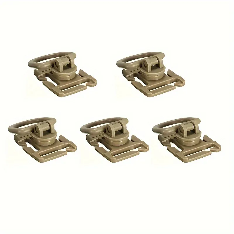 5 pièces de clips tactiques molle d ring 360 ° boucle de sac à dos rotative, outil de kit de voyage, anneau en d pivotant, crochet de suspension, accessoires pour sacs molle