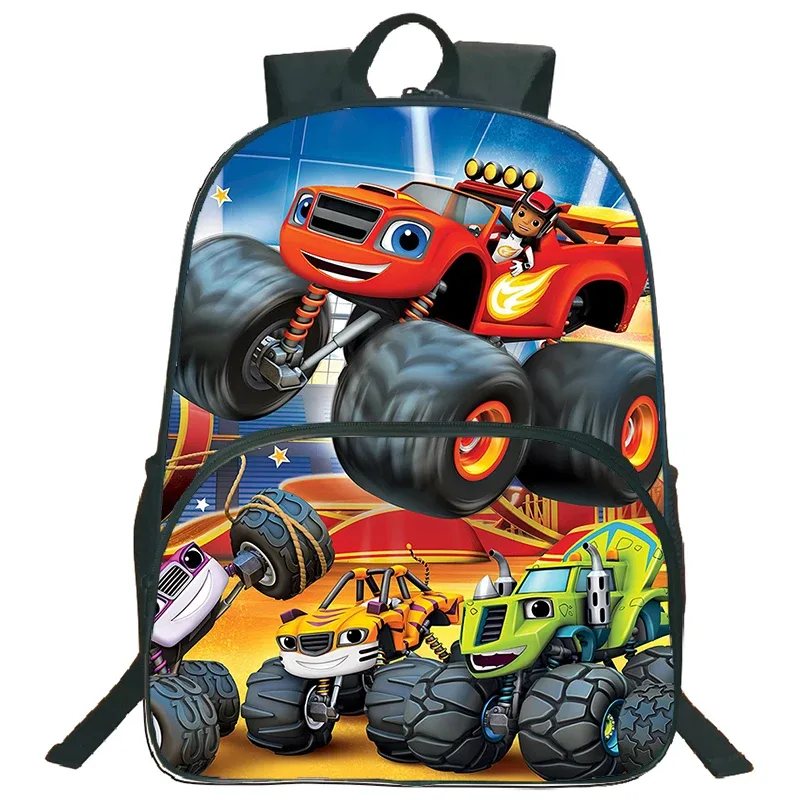 sac à dos blaze and the monster machines, 3 pièces, sac d'école pour enfants avec sacs à bandoulière, trousse à crayons, sac à dos blaze car pour garçons et filles