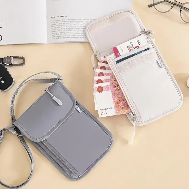 sac de rangement étanche pour documents de voyage, portefeuille de cou pour passeport, argent et cartes