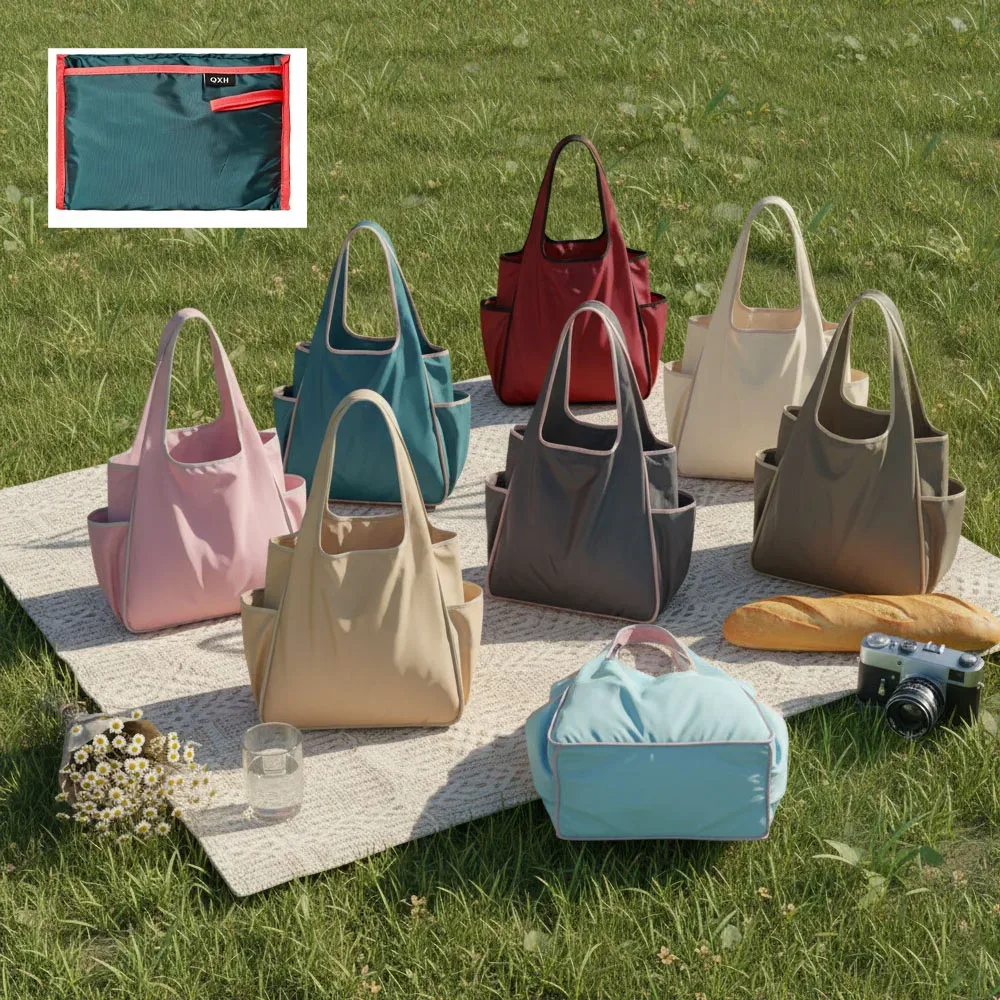 Sac de courses pliable épais, grande capacité, sacs d'épicerie réutilisables, sac à bandoulière imperméable écologique pour supermarché