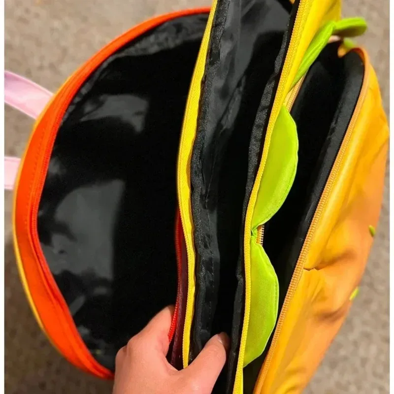 pu élégant hamburger sac à dos ordinateur portable stockage fermeture éclair portable fourre-tout décontracté cheeseburger sac à dos pour unisexe voyage vacances en plein air