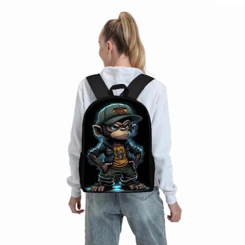 ensemble de sacs à dos en trois parties pour garçons et filles, motif animal de dessin animé singe, meilleurs cadeaux, sac à dos scolaire plat 2d pour enfants