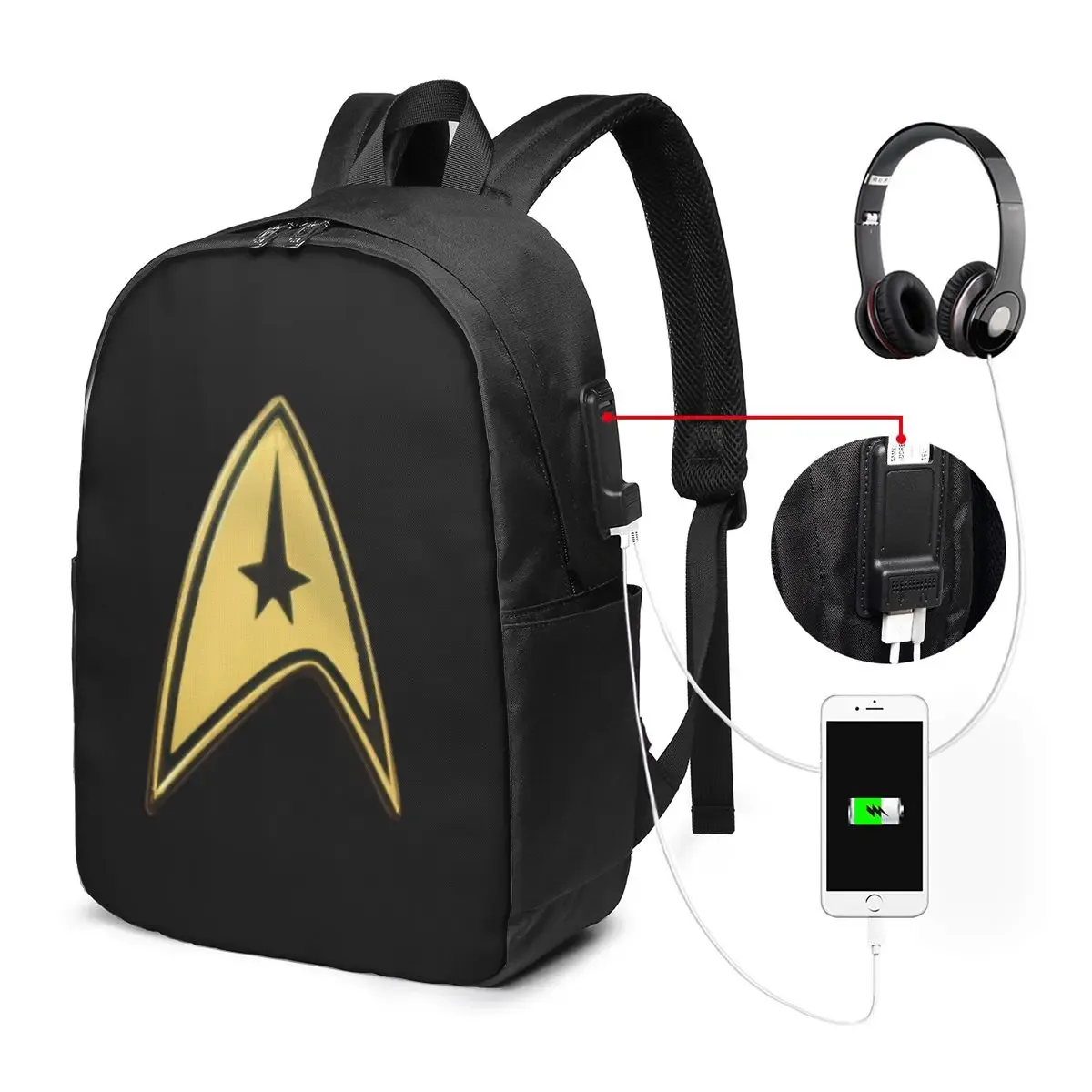 sac à dos star treks science fiction tv series, sac de voyage pour ordinateur portable, sac d'école pour étudiants, sac à bandoulière pour ordinateur portable
