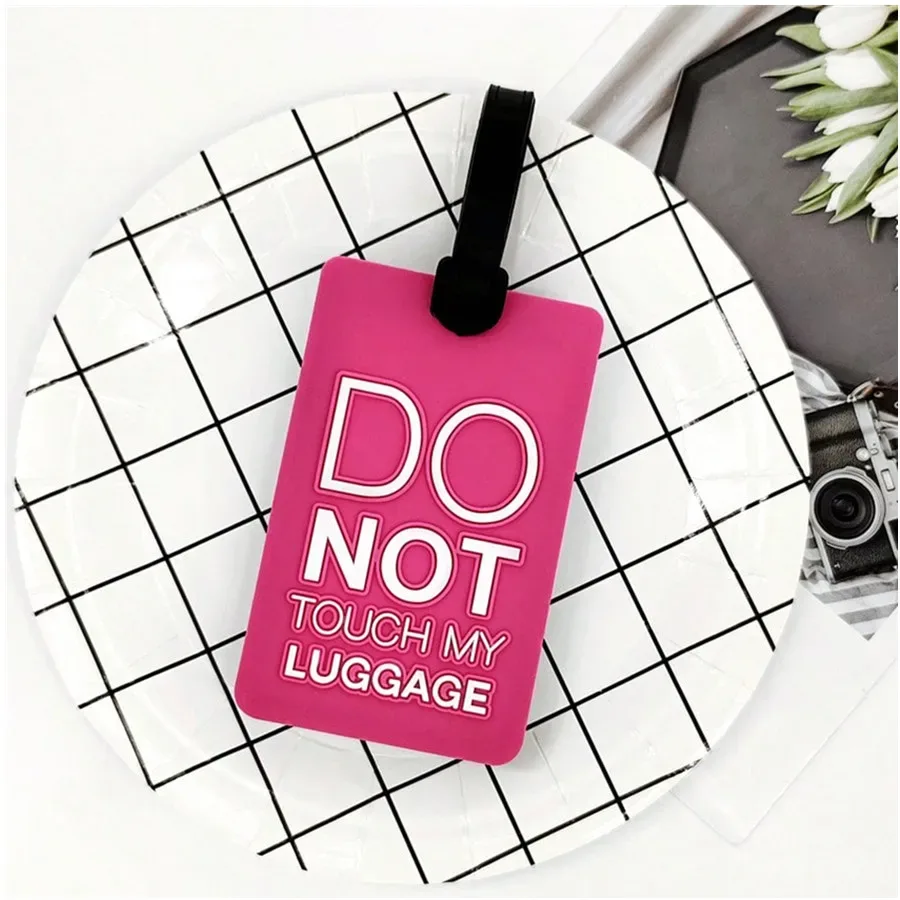 étiquette de bagage don't touch my bag, 1 pièce, accessoires de voyage de haute qualité, étiquette d'embarquement, étiquettes d'identification de nom