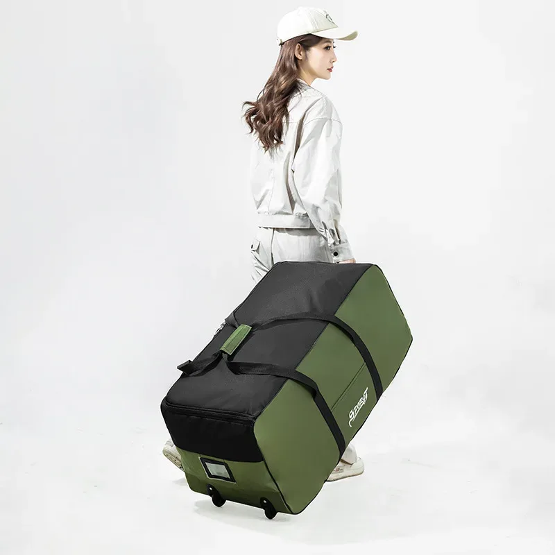 valise de voyage pliable grande capacité pour étudiant, avec roulettes, pour le rangement de couettes et de vêtements