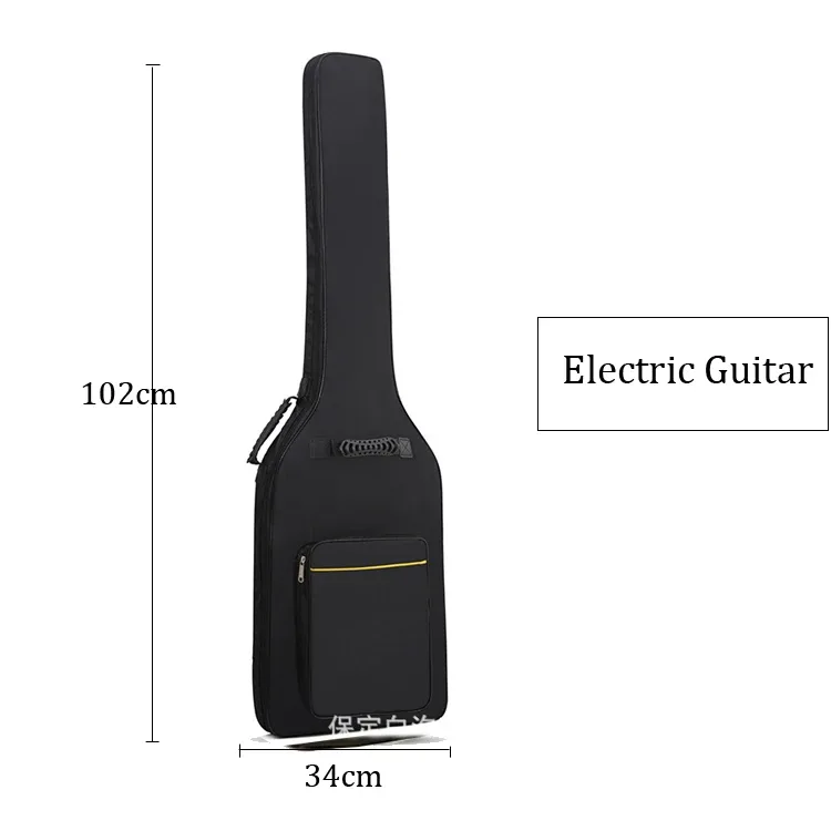 étui étanche à double sangle pour basse électrique, sac à dos rembourré noir, sangle initiée pour instruments