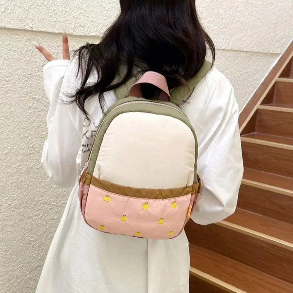 Sac à dos en nylon pour enfants, brodé, motif dessin animé, sac de jour à double bandoulière, sac d'école pour étudiants, sac de voyage