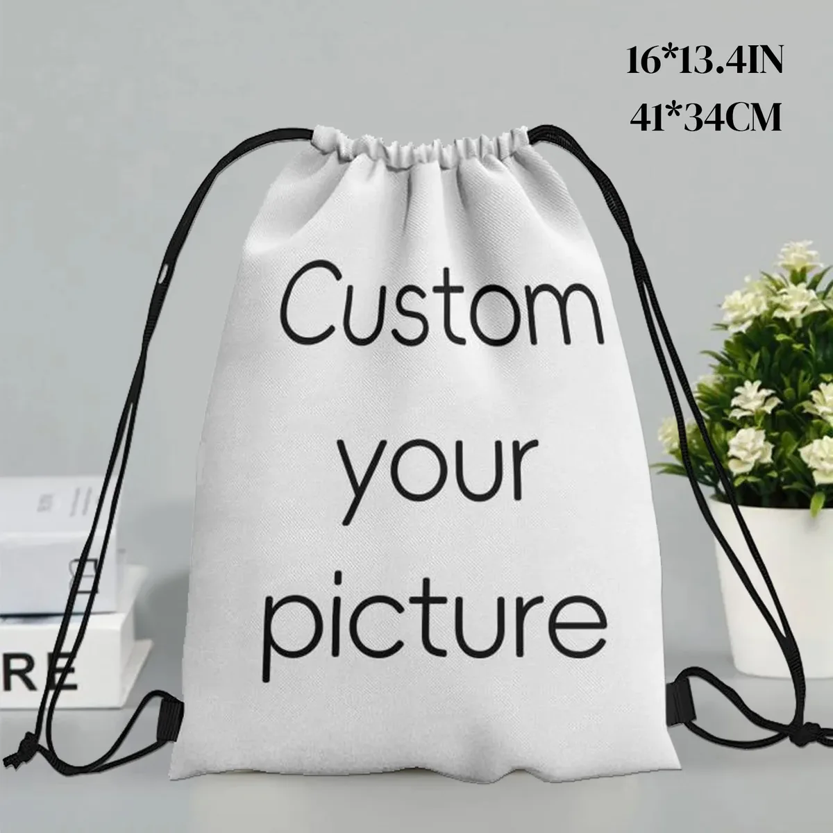 sac à dos de sport personnalisé avec cordon de serrage, sac de sport pour femmes et hommes, sac à dos de shopping avec photo personnalisée