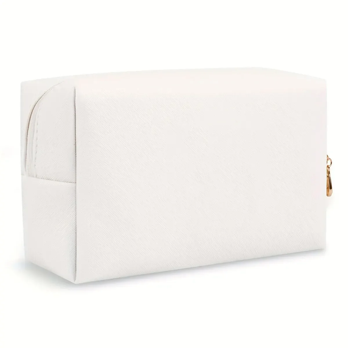 trousse de maquillage preppy pour femmes, trousse de toilette de voyage, sac à cosmétiques avec lettres en chenille, pochette étanche en cuir pu, joli organisateur à fermeture éclair-ll