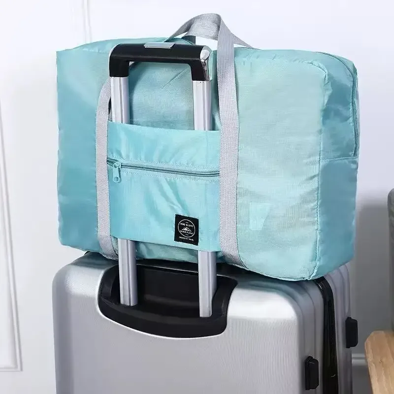 sac de voyage pliable en nylon de grande capacité, sac à main léger et multifonctionnel pour le week-end en avion