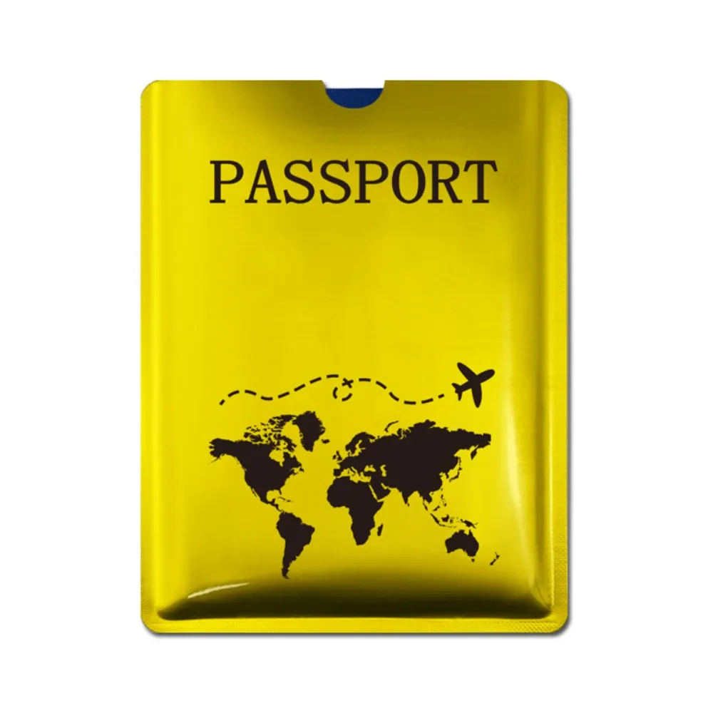 couverture de passeport rfid, housse de protection, sac de passeport en aluminium pour portefeuille de voyage aéroport, utilisation internationale de voyages