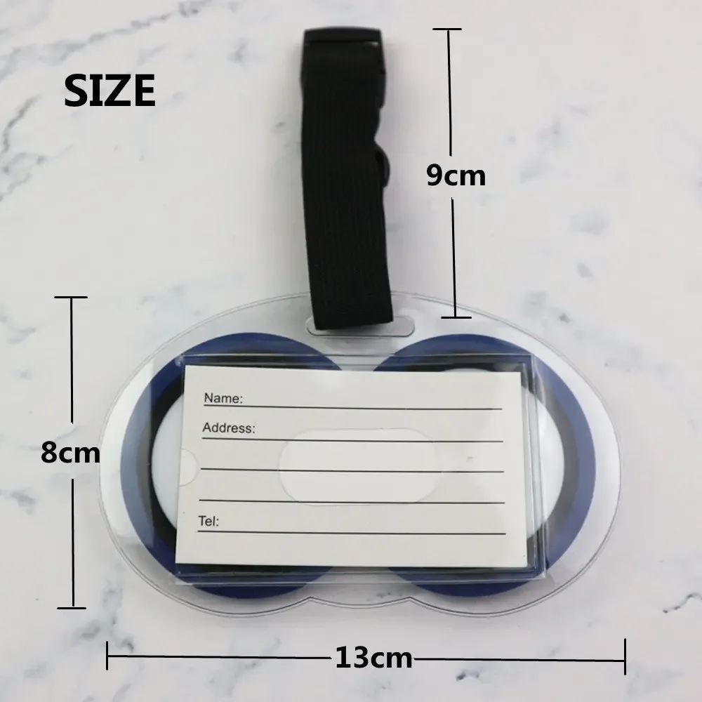étiquettes de bagages à motifs d'yeux mignons, étiquettes de bagages amusantes avec identification nominative, accessoires de voyage transparents et imperméables