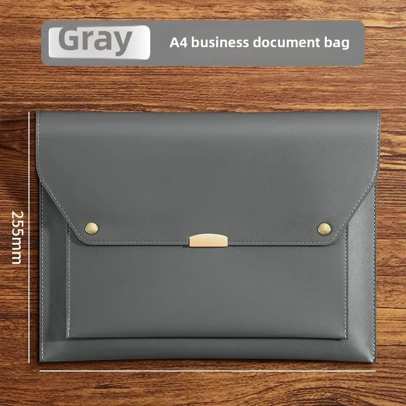 nouveau 2025 bureau d'affaires magnétique en cuir fichier sac document mallette de rangement étanche papier sac archives fournitures de bureau