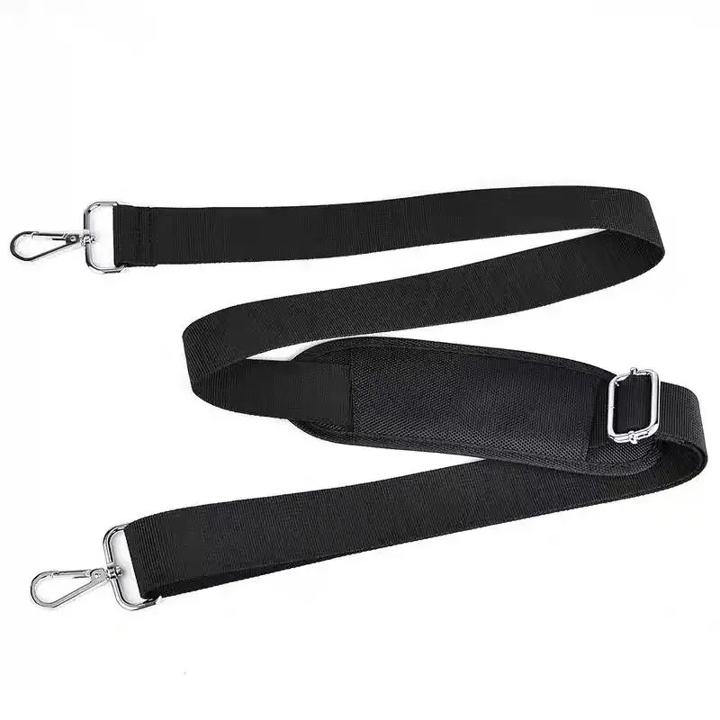 sangle de sac d'ordinateur en nylon pour hommes, 3.8cm de large, porte-documents, ceintures d'épaule à bandoulière, longues bandes réglables, noires