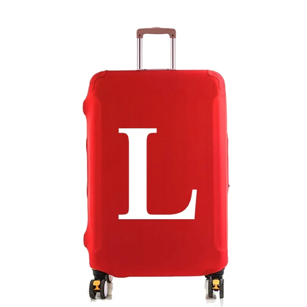 housse de protection pour bagages, élastique, anti-poussière, à la mode, pour valise à roulettes de 18 à 28 pouces, 26 lettres blanches imprimées