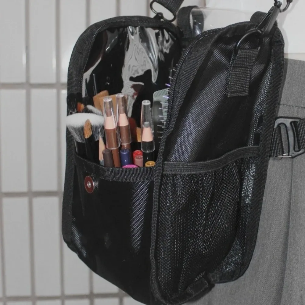 sac à bandoulière pour pinceaux de maquillage professionnels, sac de rangement transparent et léger pour cosmétiques, résistant à l'eau, multifonctionnel