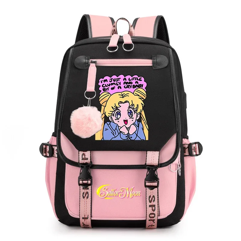 sac à dos décontracté sailor moon pour adolescentes, sac à dos scolaire pour étudiantes