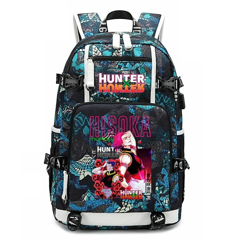 sac à dos imprimé hunter x hunter, grande capacité, pour étudiants, enfants, adolescents, voyage scolaire, sac à dos de voyage