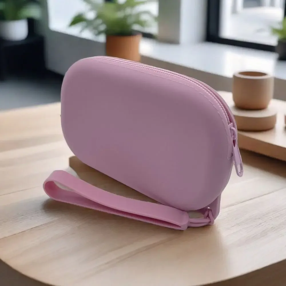 sac cosmétique en silicone couleur morandi, porte-monnaie rectangulaire, sac de rangement multifonction, grande capacité, sac pour petits objets de couleur unie