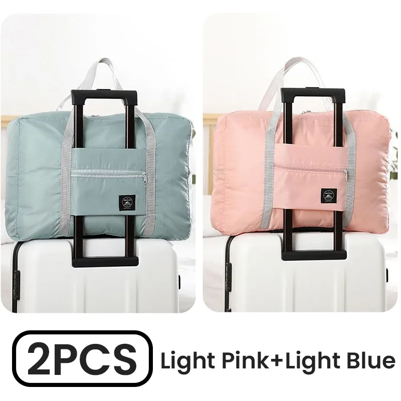 lot de 2 sacs de voyage pliables pour compagnie aériennes, sac à main pour week-end, fourre-tout d'hôpital de nuit, sac de sport pour femmes et hommes