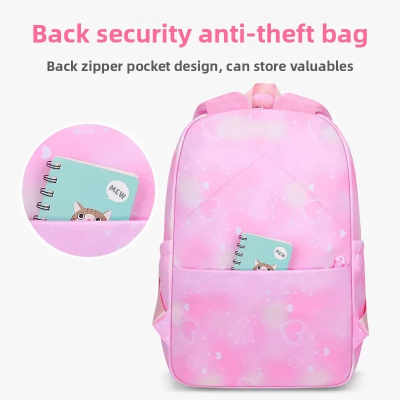 porte de réfrigérateur, plusieurs poches, réduction de la charge légère, sac d'école primaire, sac à dos pour enfants et femmes avec pendentif