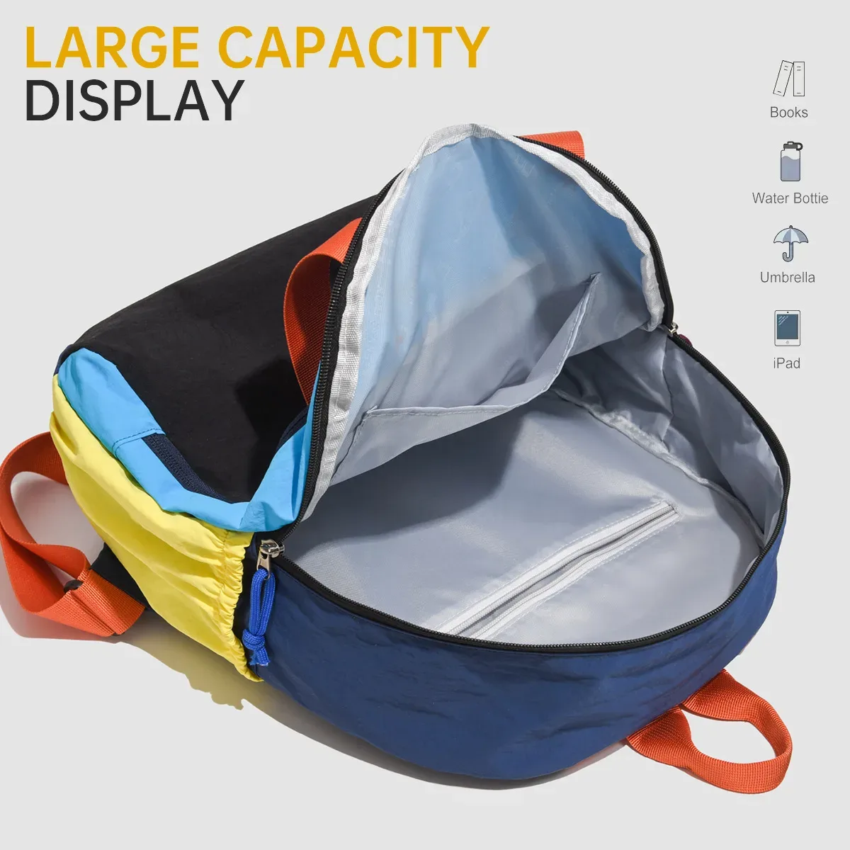 sac bandoulière, en toile color-block, sac à dos original homme 2026, sac fourre-tout multifonctionnel grande capacité pour femme, sac d'étudiant