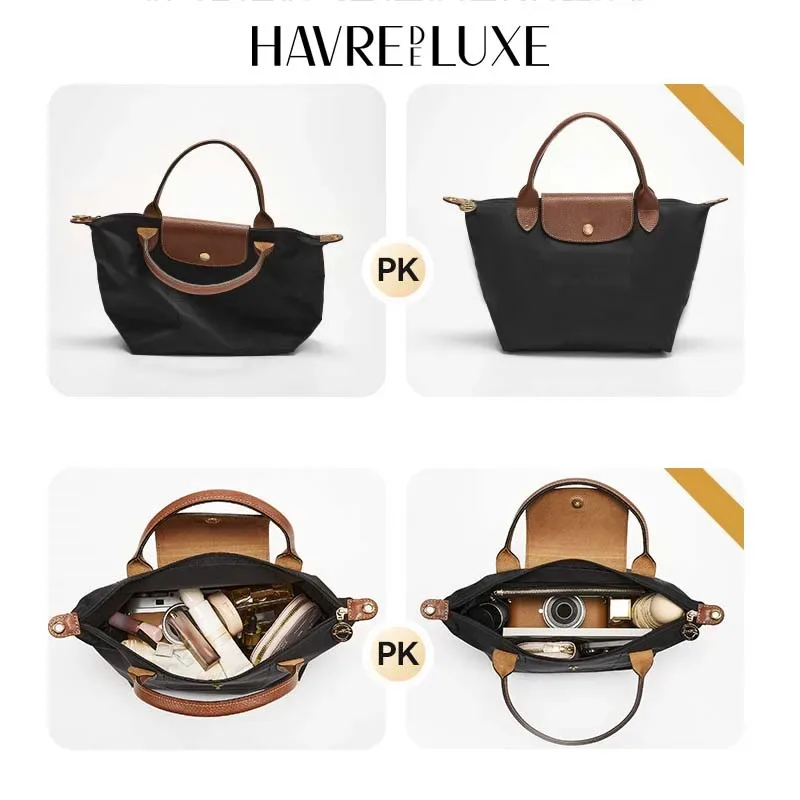insert organisateur de sac pour longchamp s m l, rangement en nylon, support de sac durable, rangement, modification intérieure, accessoires de sac
