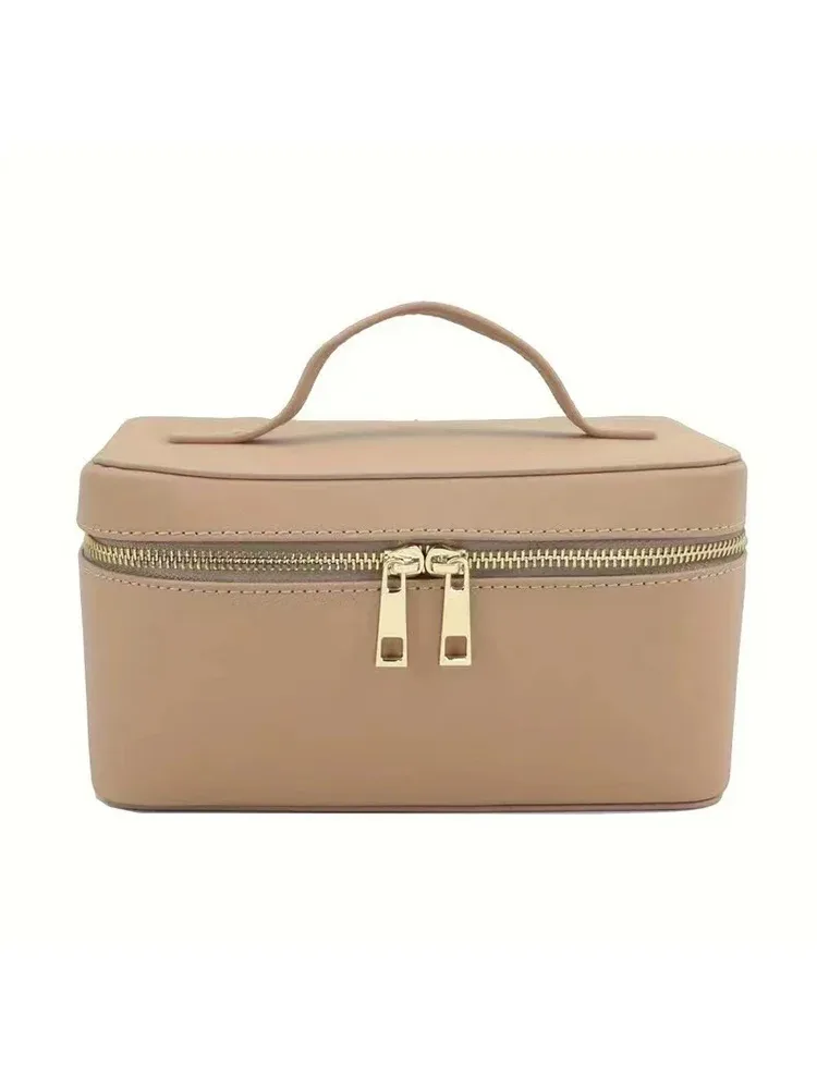 saffiano – trousse de toilette de voyage en croûte de cuir pour femmes, trousse de toilette de voyage personnalisée, boîte de rangement de maquillage suspendue portable, kit dopp, sac à cosmétiques