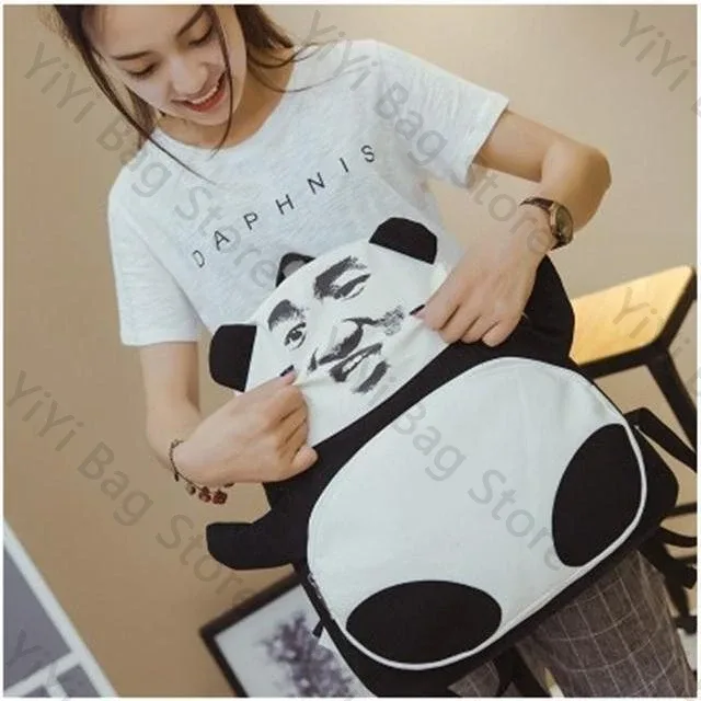 mode drôle panda modèle sac à dos streetwear populaire originalité cartable hommes femmes décontracté grande capacité ordinateur sac à dos