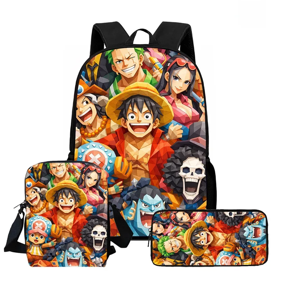 ensemble de 3 sacs à dos scolaires légers one piece avec sac bandoulière et trousse à crayons, sac à dos unisexe pour garçons et filles de 6 à 10 ans