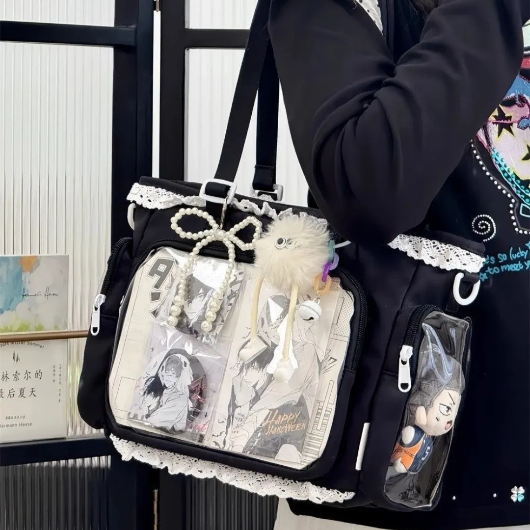 sac à bandoulière kawaii transparent, sac à poupée transparent, sac itabag, sac fourre-tout anime pour les voyages, les sorties décontractées et le shopping