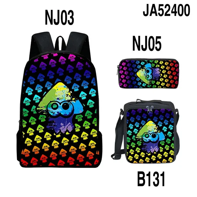 splatoon 3-sac à dos de voyage à fermeture éclair, oxford, cartable d'école harajuku, à la mode, pour cosplay