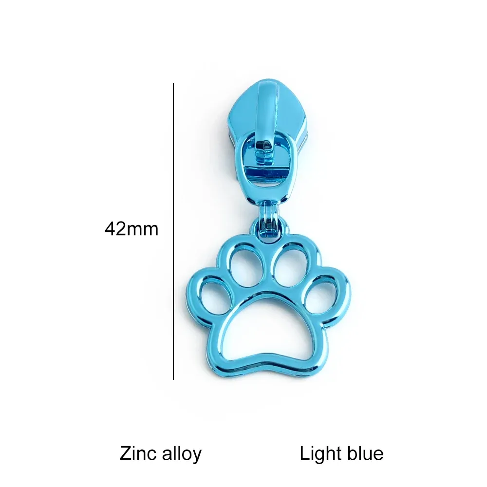 5 pièces sac à main pour animaux de compagnie motif imprimé patte vêtements extracteur de fermeture éclair couleur arc-en-ciel 5 # curseur de ceinture de sac à bandoulière avec languette de traction décorative en nylon