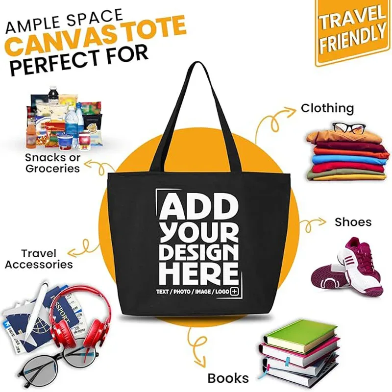 sacs fourre-tout personnalisés, sac à bandoulière personnalisé avec logo d'équipe, image de texte pour voyage, affaires, shopping, enseignant