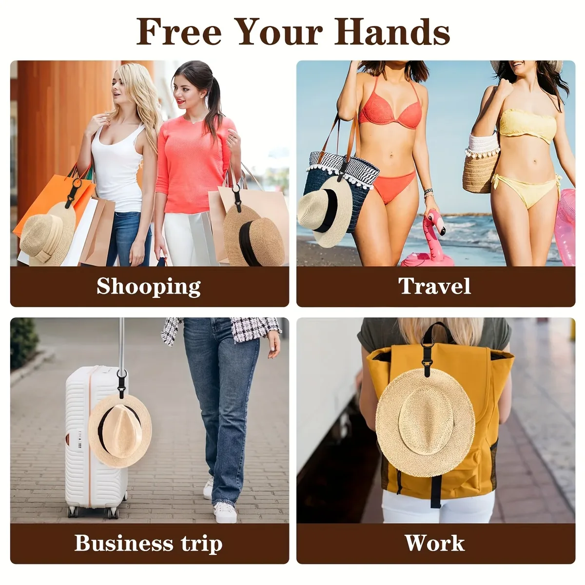 clip de voyage multifonctionnel 1 pièce, cintre portable anti-perte pour sac à dos et bagages, essentiel pour les vacances, la plage et les croisières