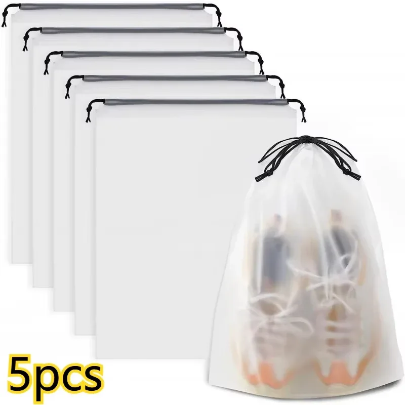sac de rangement portable à cordon pour chaussures, sac de rangement écologique pour articles divers, sac de voyage pour maquillage, sac de rangement en plastique transparent imperméable