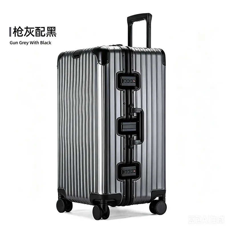 valise de voyage épaisse tout en aluminium de grande capacité de 32 pouces, cabine de voyage, valise en métal de 20 à 32 pouces, serrure douanière tsa