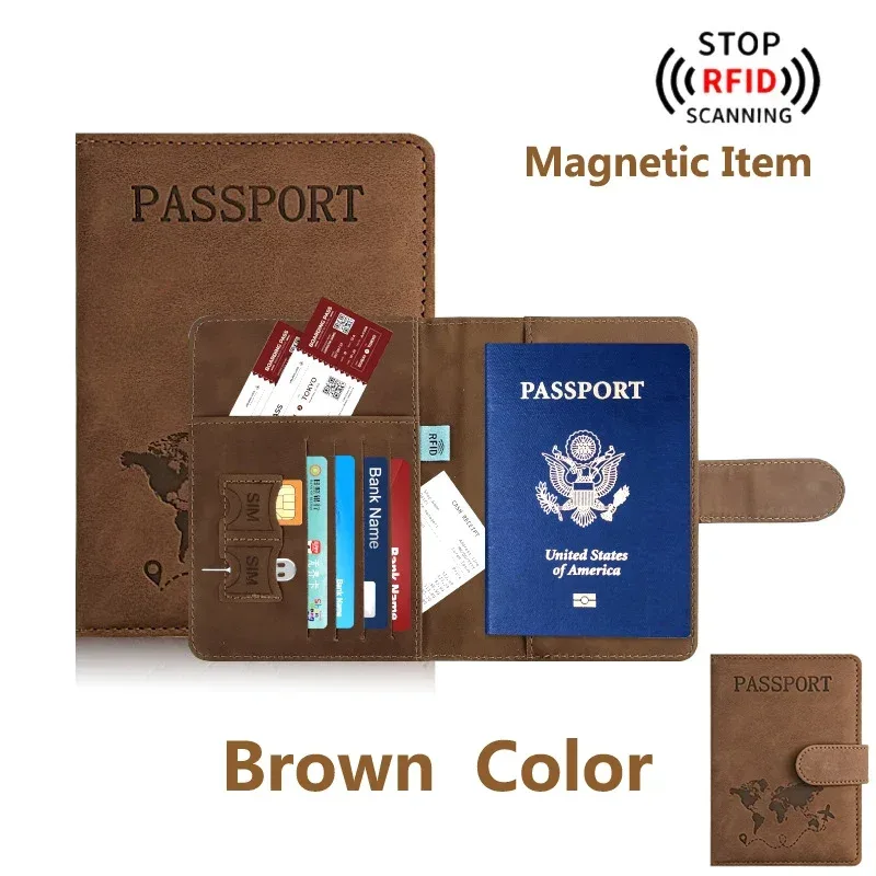 porte-passeport pour voyage essentials, étui portefeuille pour accessoires de voyage, porte-livres de passeport pour femmes/hommes