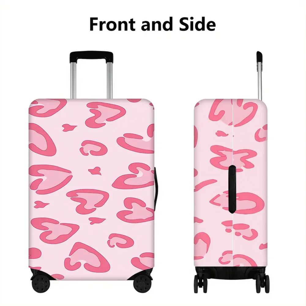 1 housse de bagage à motif abstrait rose pour bagages de 18 à 32 pouces ; accessoires de voyage anti-poussière et élastiques pour une protection efficace