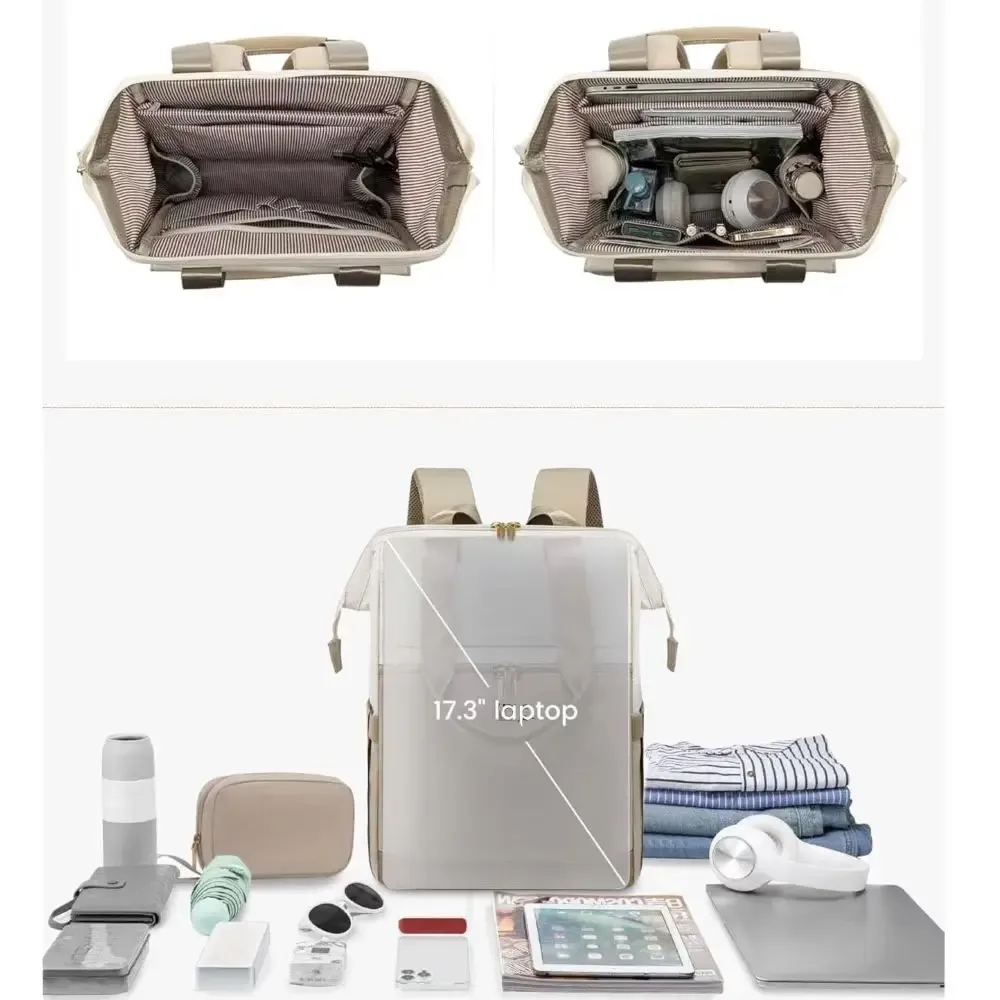 nouveau sac à dos polyvalent et simple pour femme, idéal pour les voyages transfrontaliers, grande capacité, couleur crème