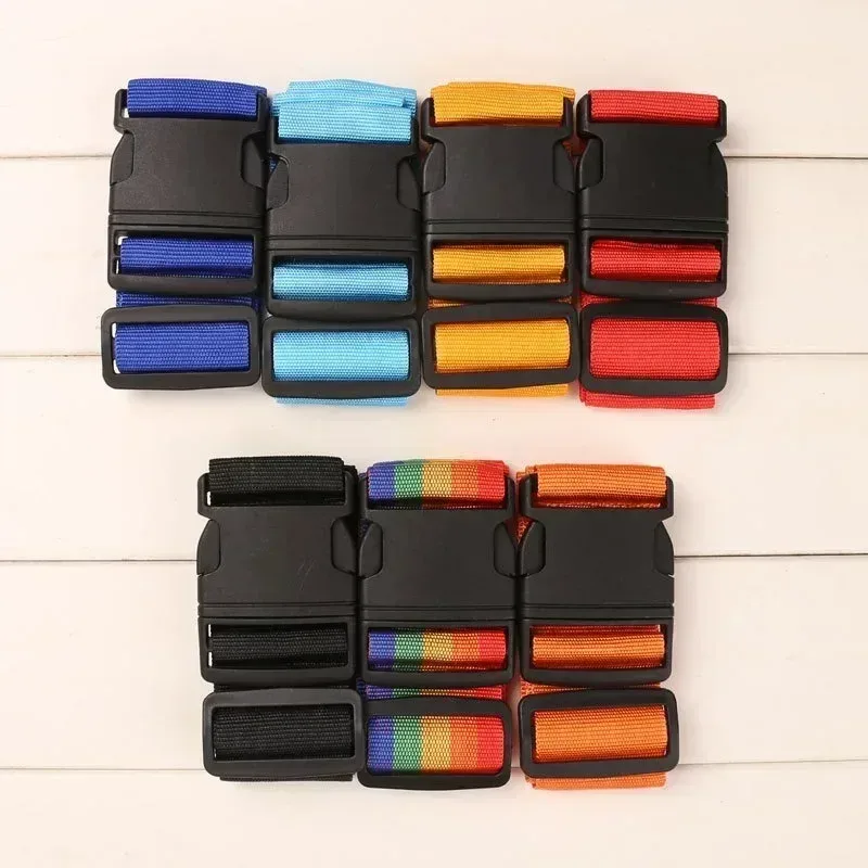 Sangle de bagage réglable de 2m, 1 pièce, ceinture croisée, emballage valise de voyage, sangle à boucle de verrouillage en Nylon, ceintures de bagages, accessoires de sac de Camping