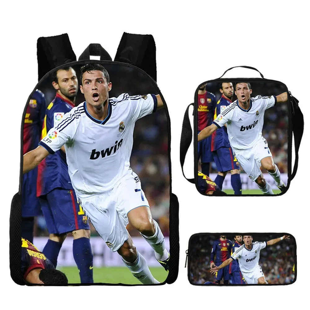 sac à dos d'école r-ronaldos pour enfants, sacs à bandoulière, sac à crayons-cr 7, sac à livres léger et décontracté pour garçons et filles, meilleur cadeau