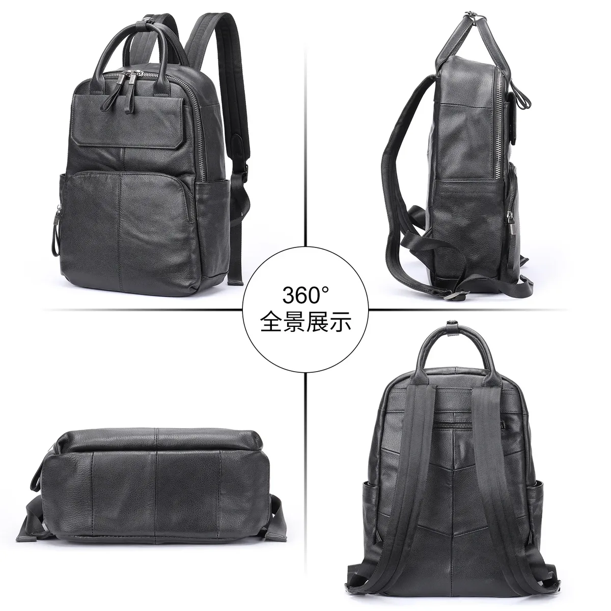sac à dos en cuir de vachette naturel pour homme, sac à main simple, grand sac d'affaires décontracté, sac d'ordinateur pour ordinateur portable de 15.6 pouces, 150