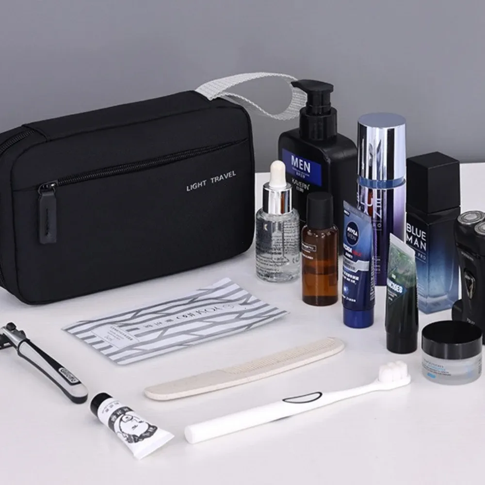 trousse de toilette de voyage 3 en 1 pour hommes, organisateur de toilette oxford, kit dopp, trousse de rasage résistante à l'eau, trousse à cosmétiques, organisateur de maquillage