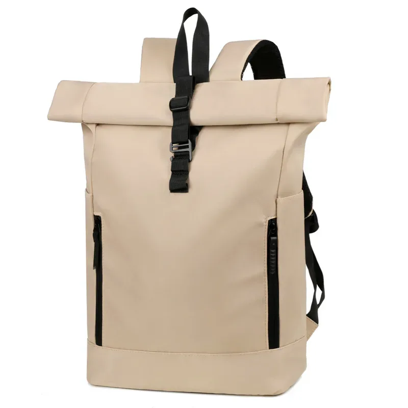 sac à dos de voyage d'affaires unisexe grande capacité, design enroulable, sac en nylon décontracté urbain pour les voyages en plein air et les trajets quotidiens