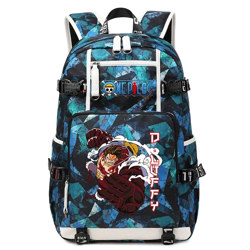 sac à dos d'école décontracté imprimé anime luffy, grande capacité, sac à livres pour garçons et filles, voyage, sport