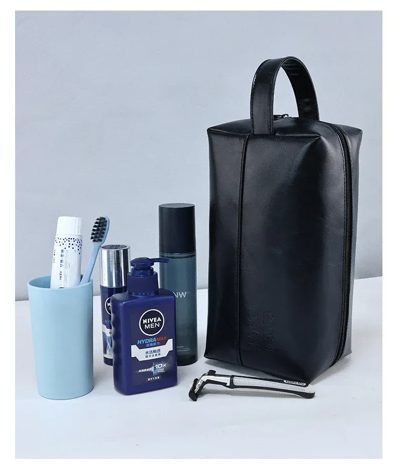 sac de rangement portable en polyester avec fermeture éclair pour hommes et femmes, trousse de toilette, trousse à cosmétiques de voyage, étanche, lavage des poudres