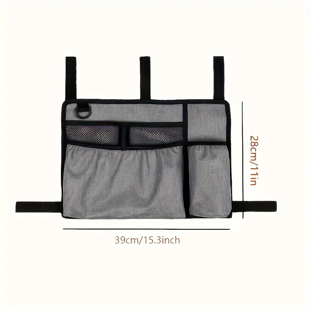 sac de rangement multi-poches en nylon imperméable : à suspendre latéralement pour déambulateurs/fauteuils roulants, rangement portable