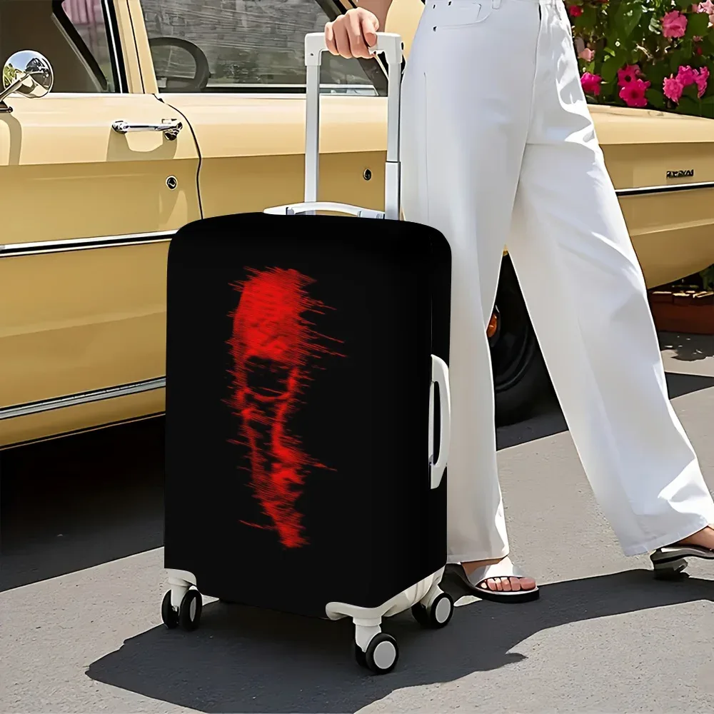 1 housse de bagage rouge avec imprimé crâne burr. convient aux valises de 18 à 32 pouces ; protège efficacement vos bagages.