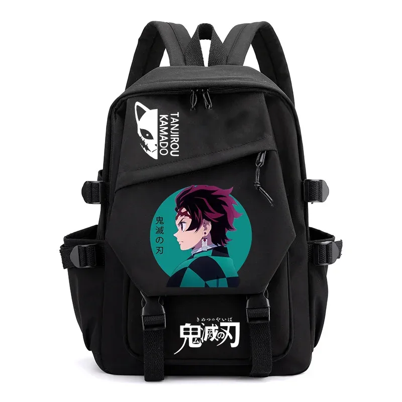 Sac à dos transfrontalier Amazon Cartoon Demon Slayer pour hommes, sac d'école de voyage pour ordinateur de grande capacité pour étudiants